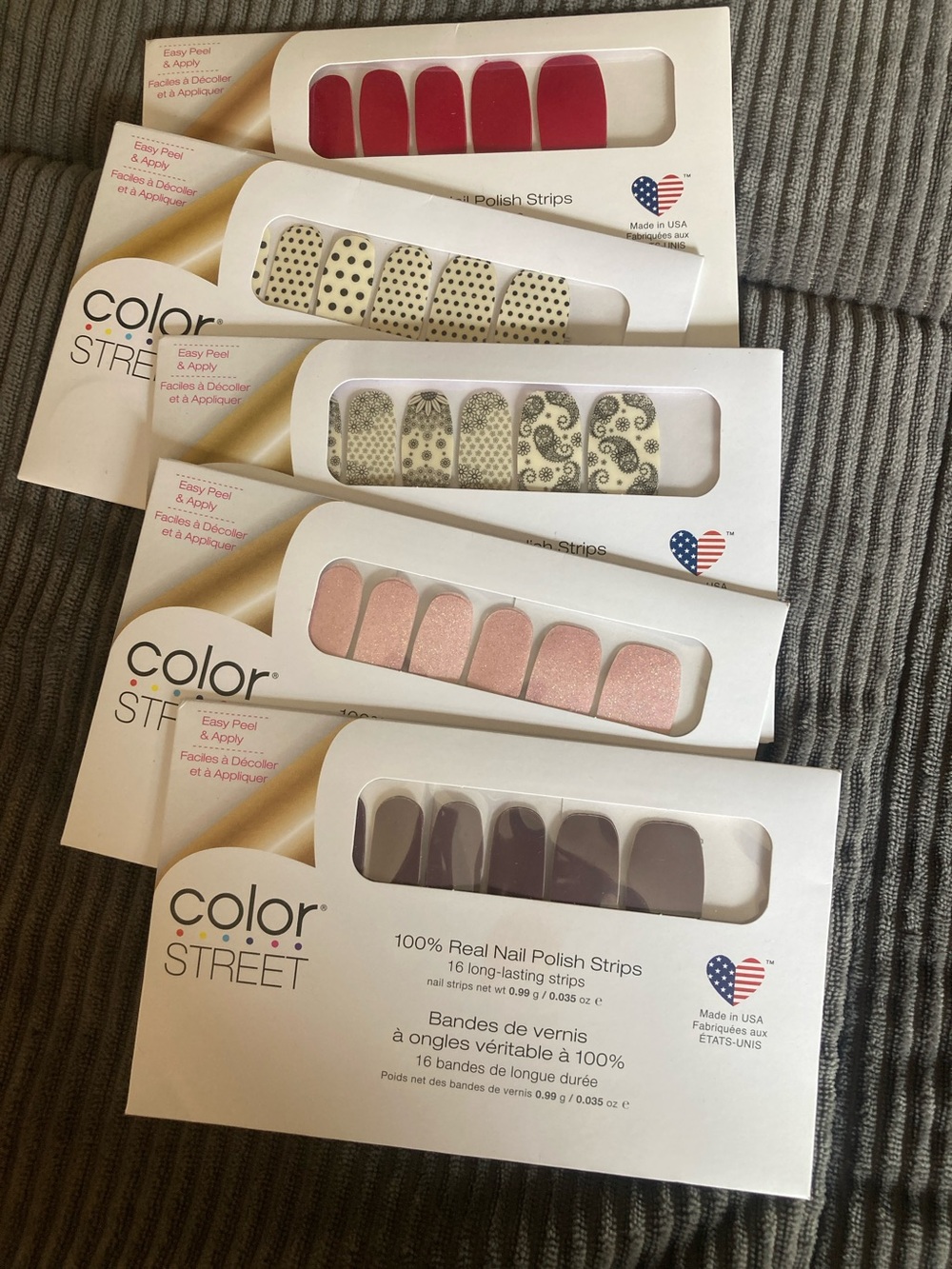Five Sets of unopened Color Street Nail Polish Strips